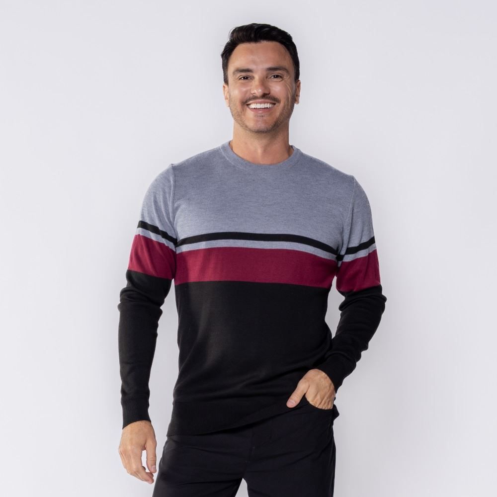 Suéter Masculino Listrado Marc Alain