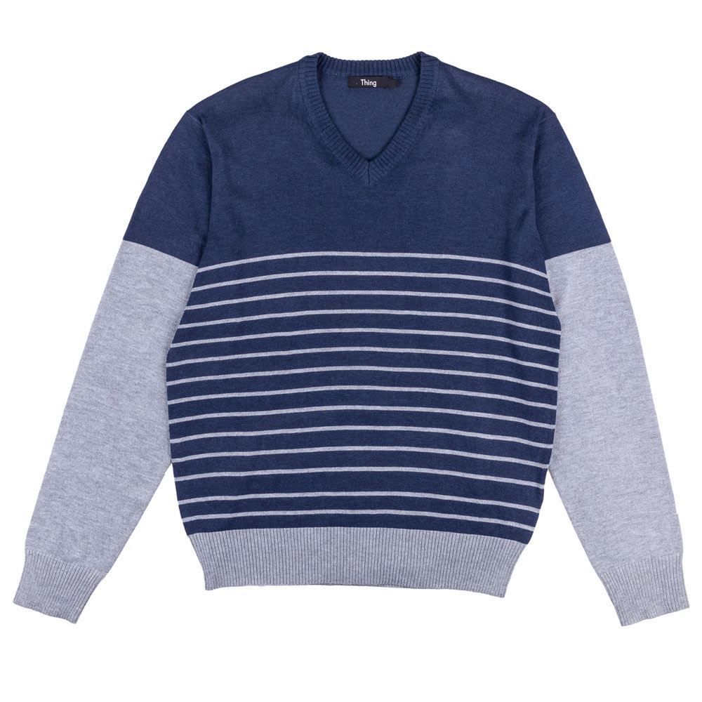Suéter Masculino Tricot com Recorte Thing