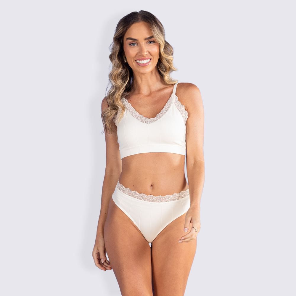 Sutiã Top Sem Costura Com Renda Camila Moretti