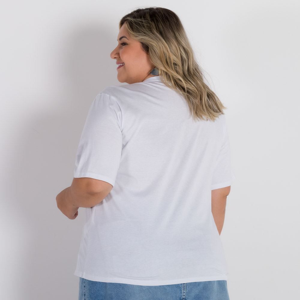 T-shirt com Estrelas e Bordado Patricia Foster Mais