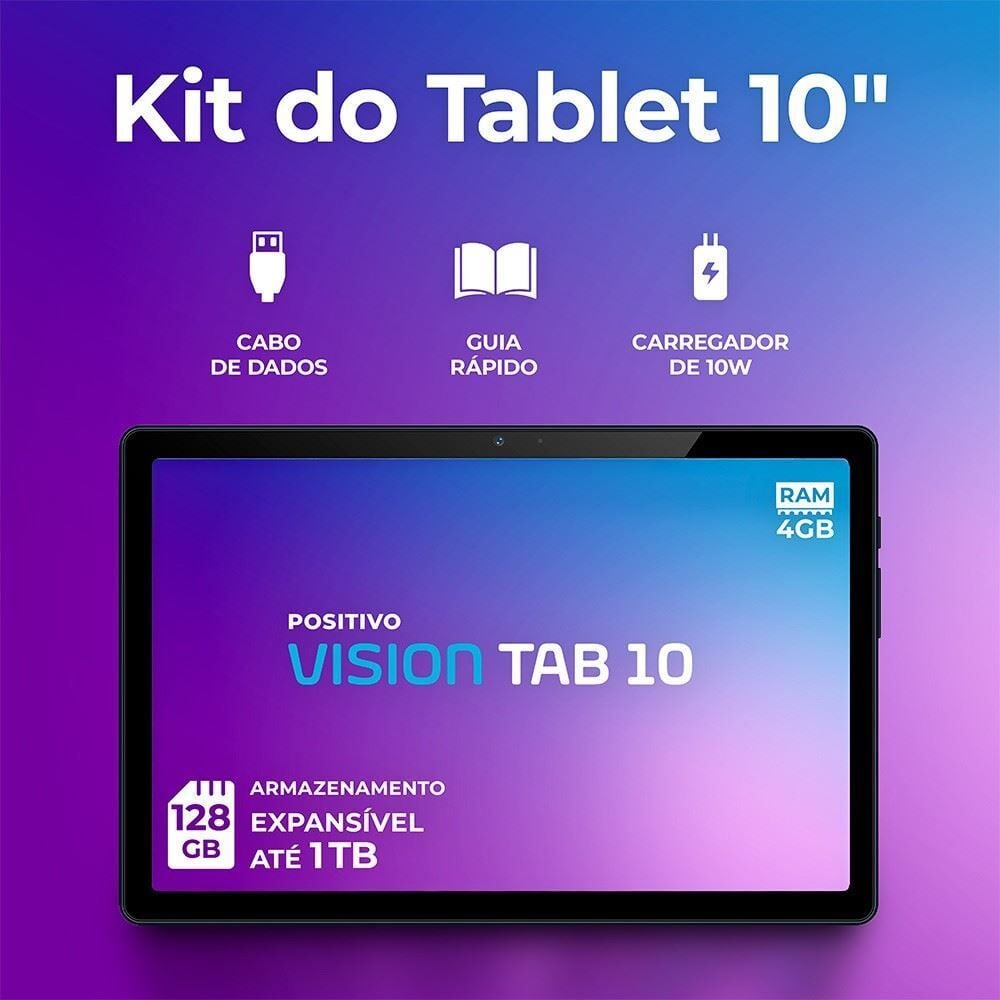 Tablet 10" Positivo Vision Tab 10 4Gb Ram 128Gb