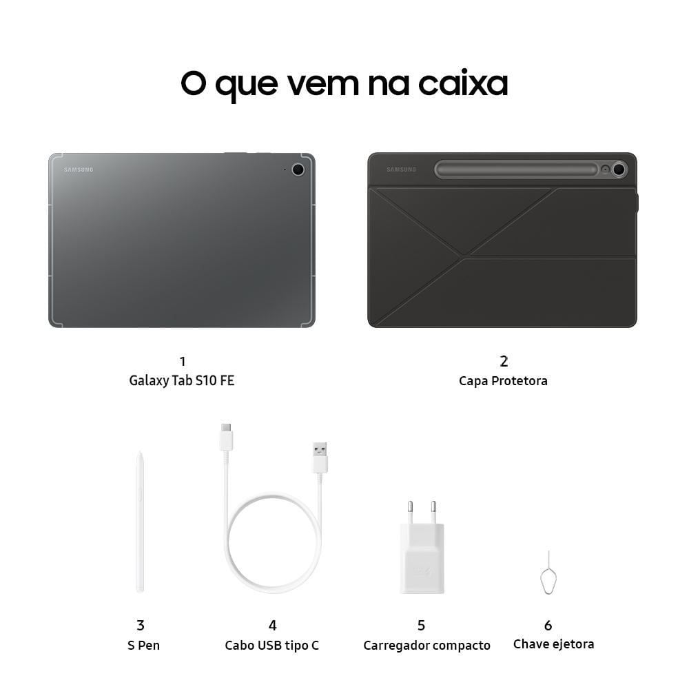 Tablet Samsung Galaxy Tab S10fe Wifi 128Gb 8Gb Ram - Cinza