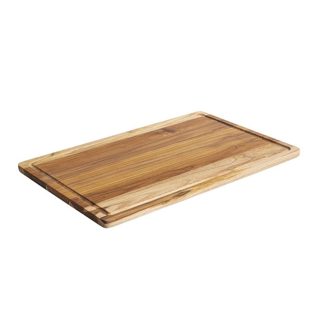 Tábua Churrasco Com Canaleta 58Cmx38cm Madeira Teca Stolf - Madeira