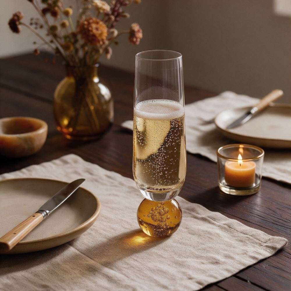 Taça para Champagne Milano de Vidro 300Ml Hauskraft - Âmbar