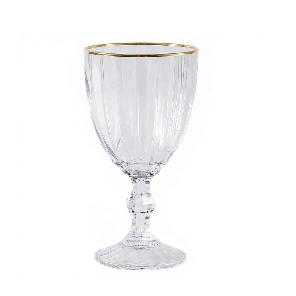 Taça de Água Atenas com Filete Dourado 320Ml - Havan Casa