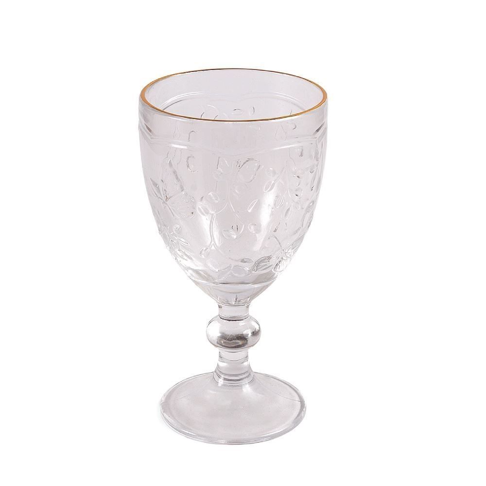 Taça de Água Borboletas com Filete Dourado Lyor - 320ml