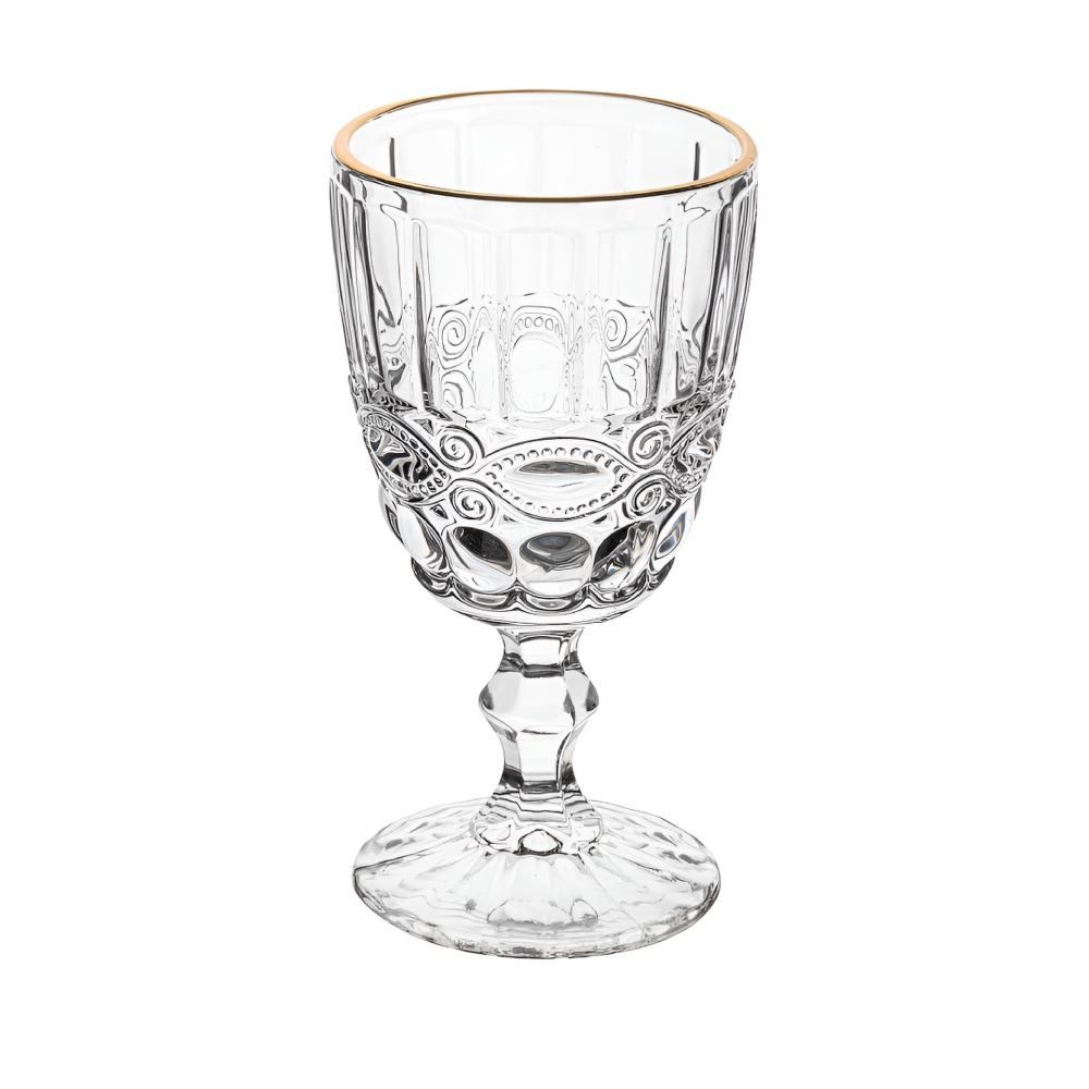 Taça de Água Libélula com Filete Dourado Lyor - 300ml