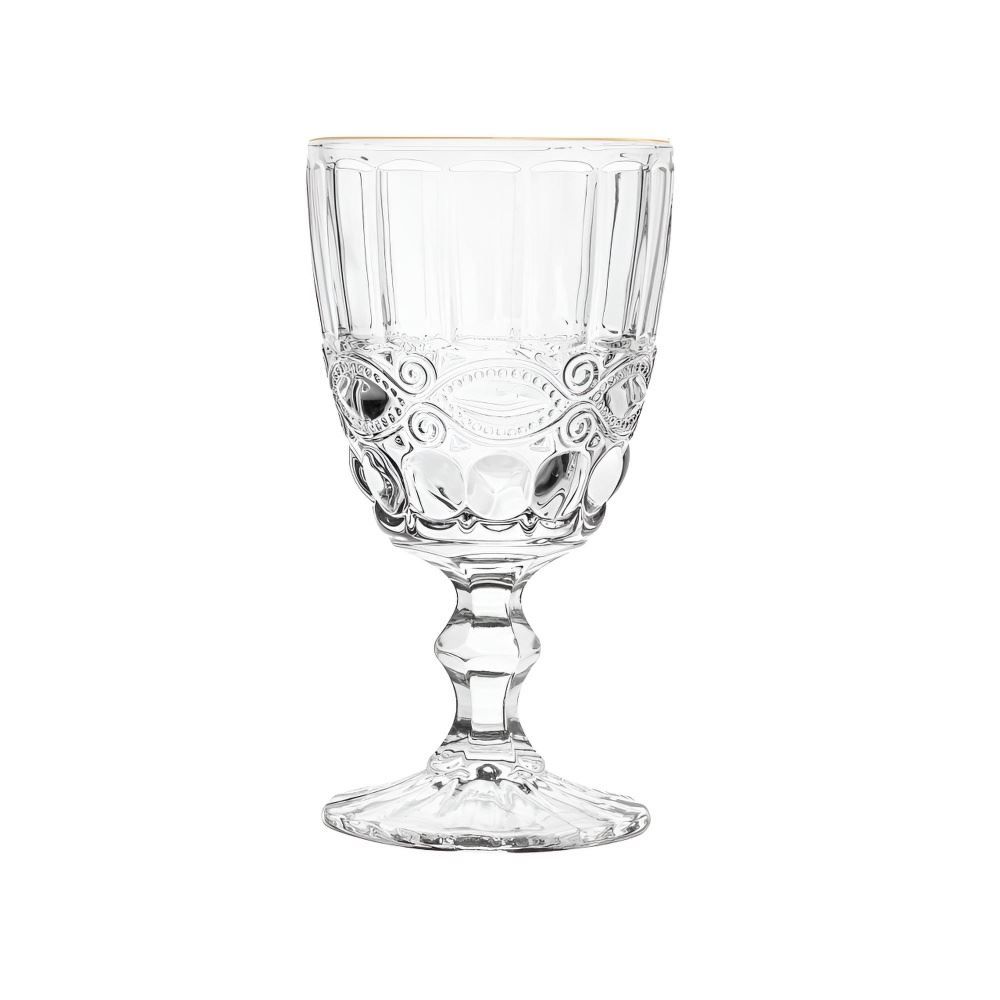 Taça de Água Libélula com Filete Dourado Lyor - 300ml