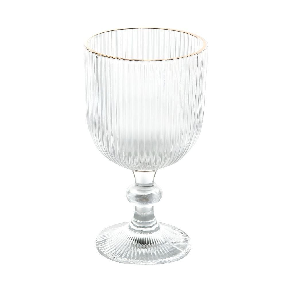 Taça de Água com Filete Dourado Cameratta 365Ml - Transparente