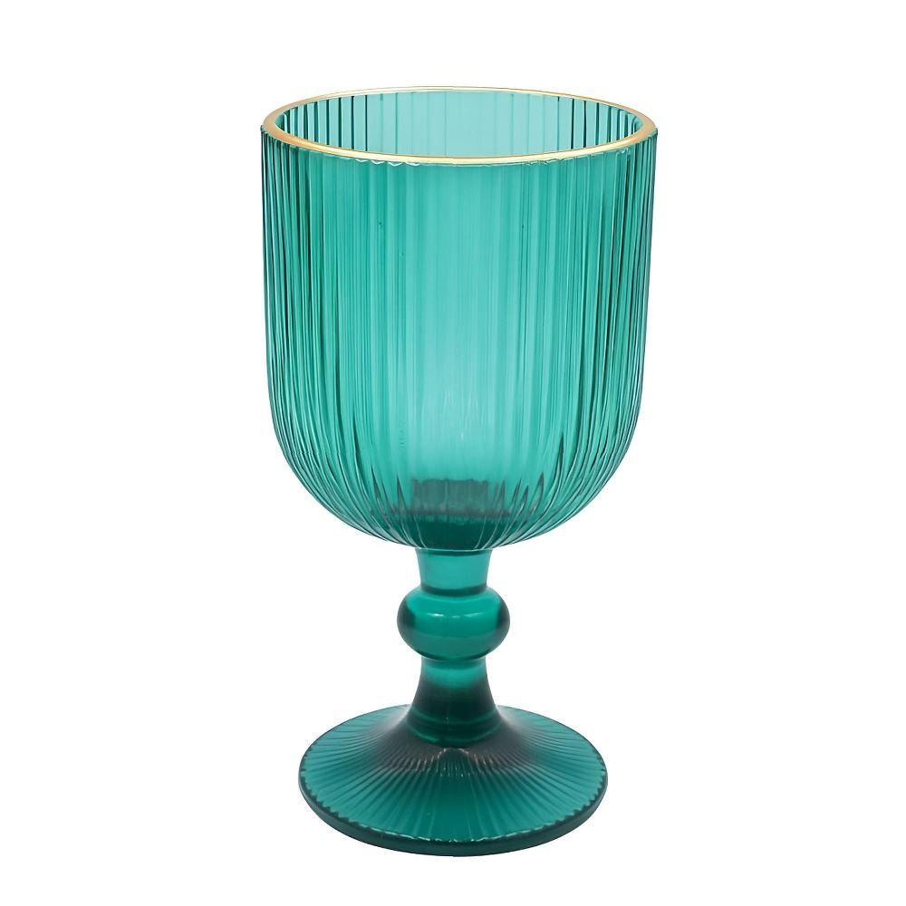 Taça de Água Premium Filete Dourado Havan Casa 365Ml - Verde