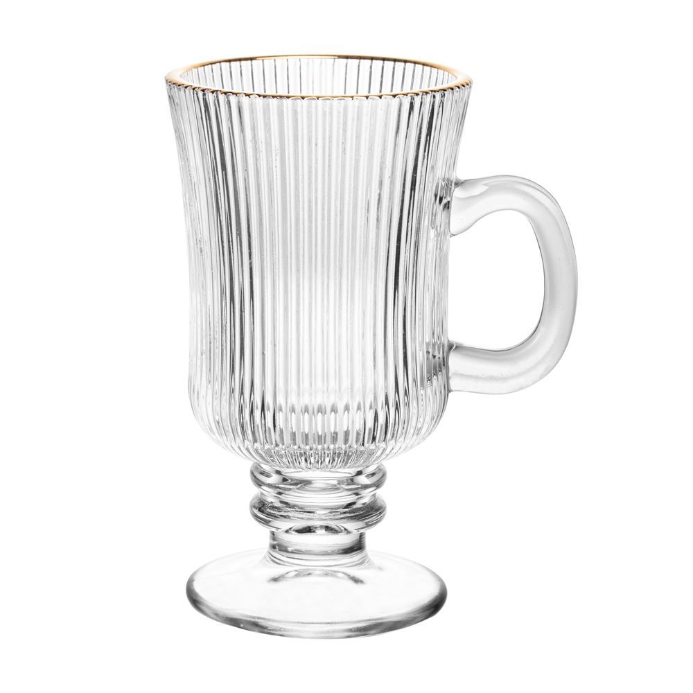 Taça de Cappuccino com Filete Dourado Lines 240Ml Wolff - FILETE DOURADO LINES