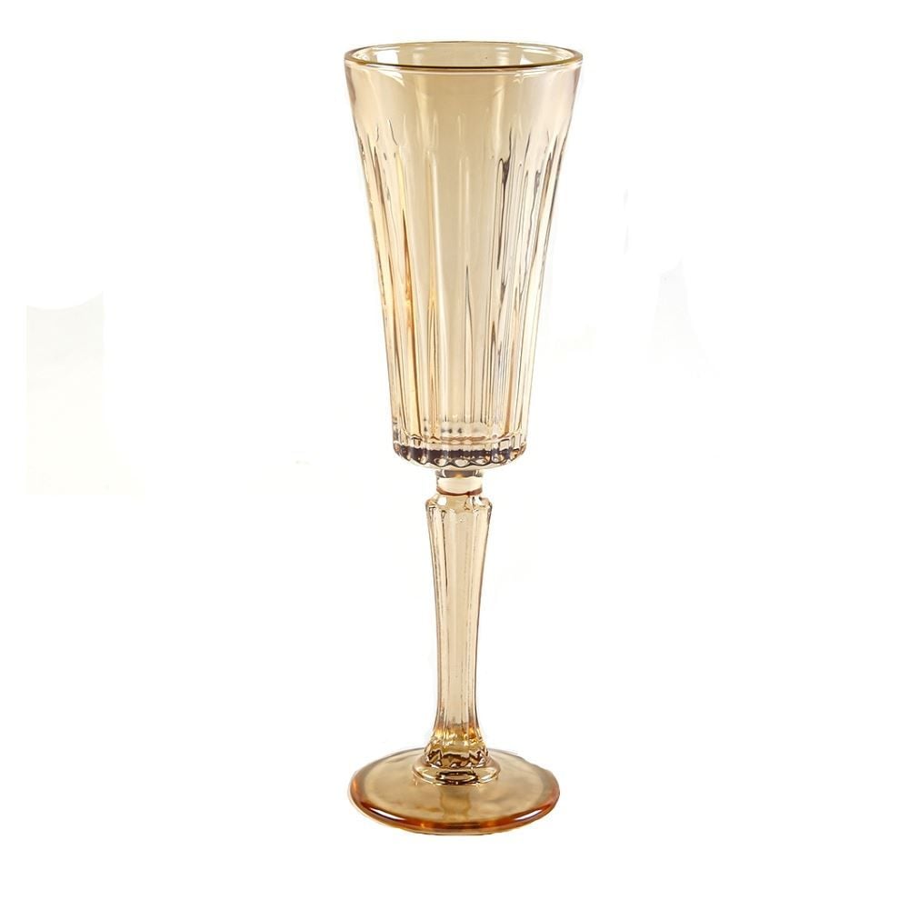 Taça De Champanhe Egeu Filete Dourado Hauskraft 180Ml - Ambar