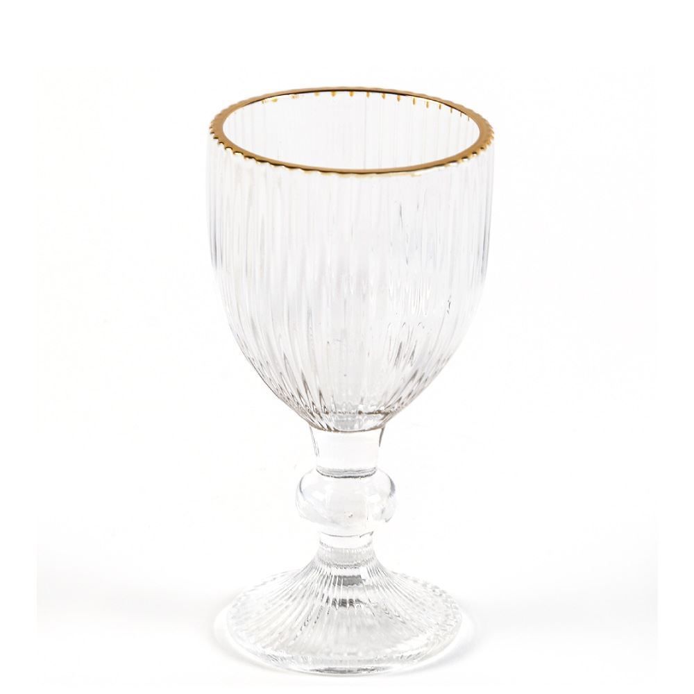 Taça De Licor Vidro Hauskraft Filete Dourado 60Ml - Transparente 