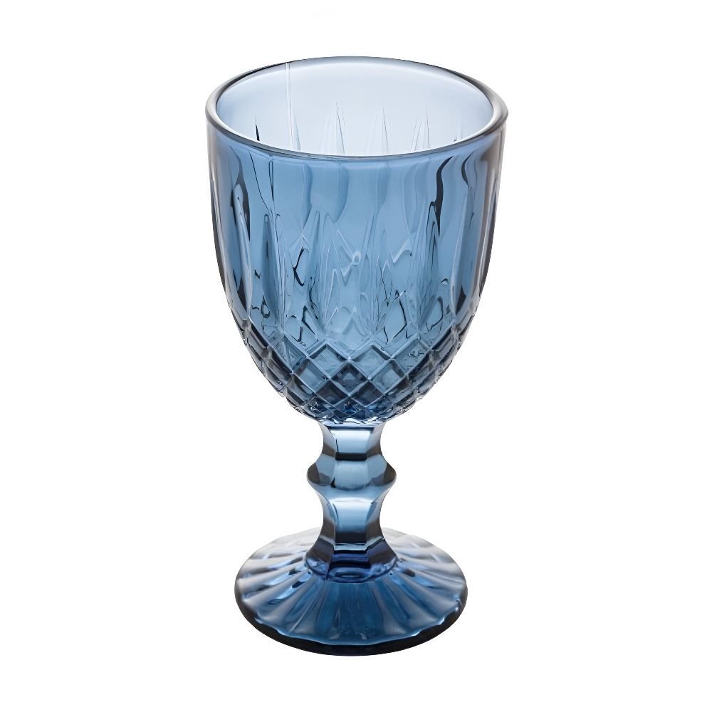 Taça De Vidro Greek Wolff 345 Ml - Azul