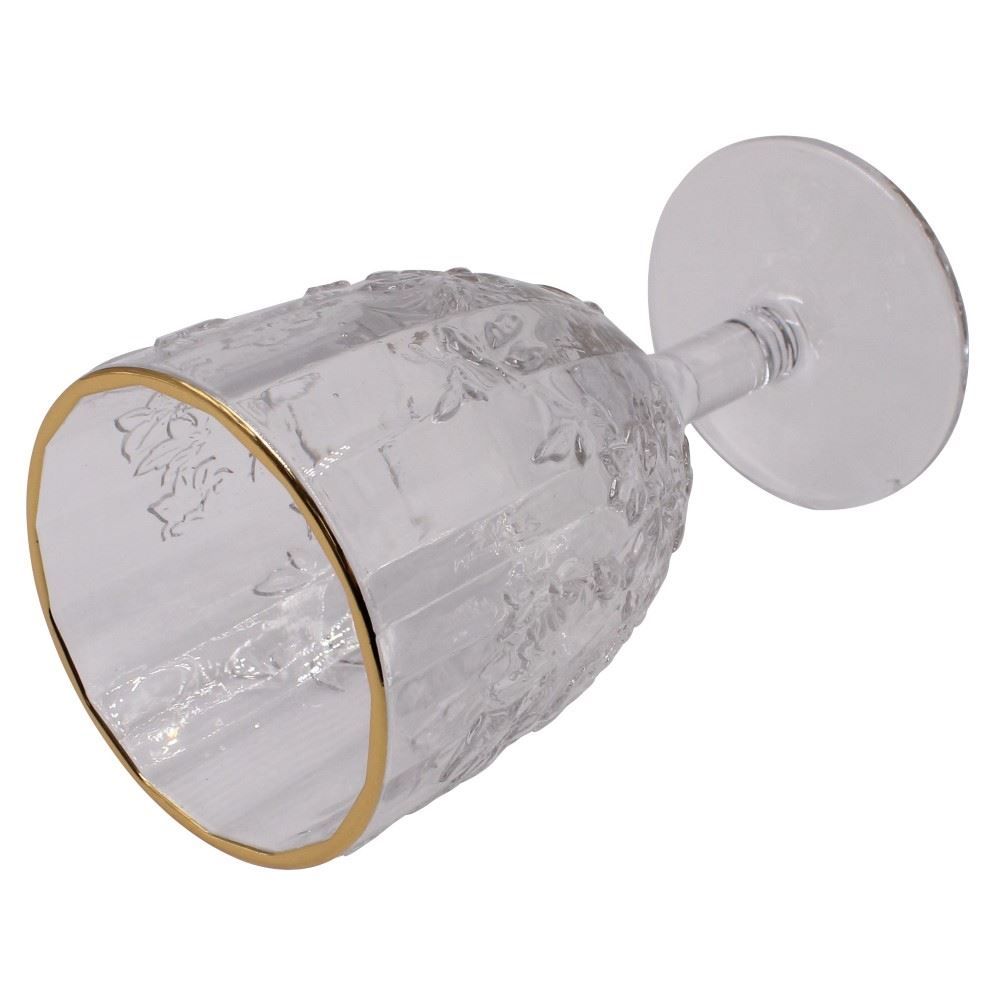 Taça de Água Sofia com Filete Dourado Havan Casa - 350ml