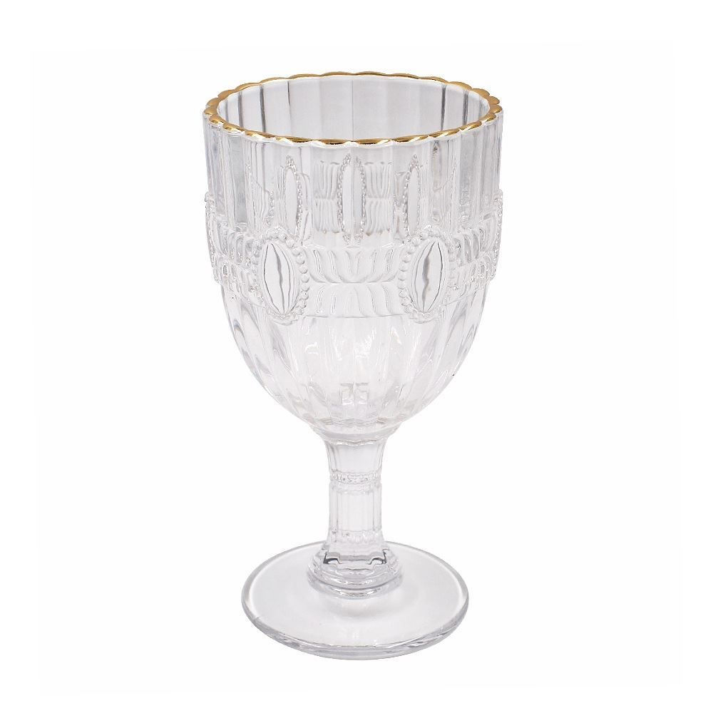 Taça de Vinho Safira com Filete Dourado 345 ml - Havan Casa