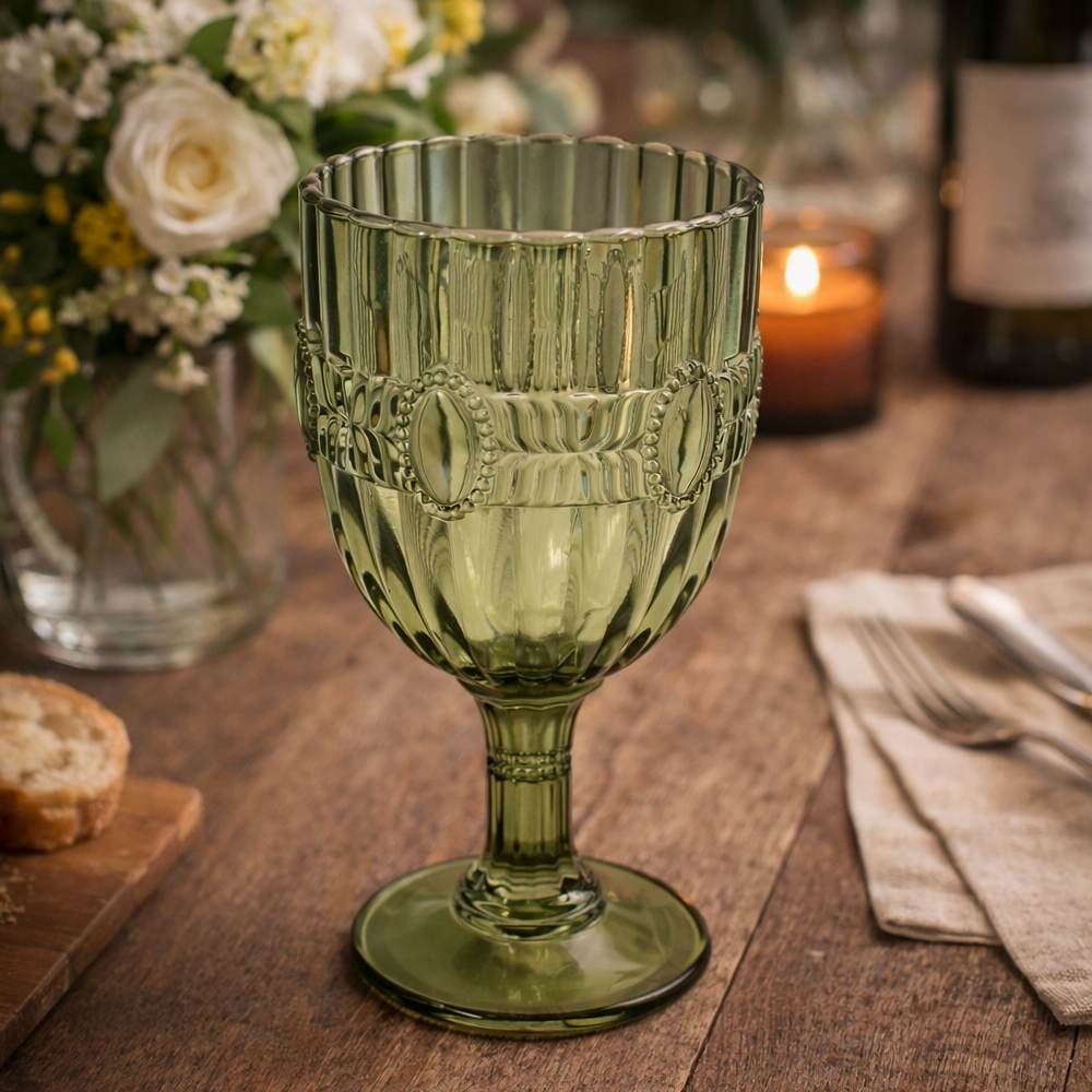 Taça de Vinho Safira Verde 345 ml - Havan Casa