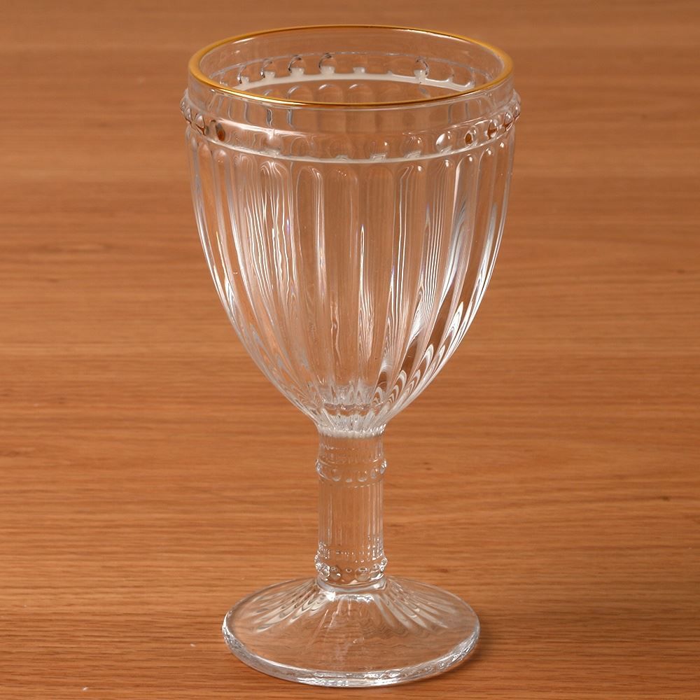 Taça de Água Empire Filete Dourado Lyor 325Ml - Vidro