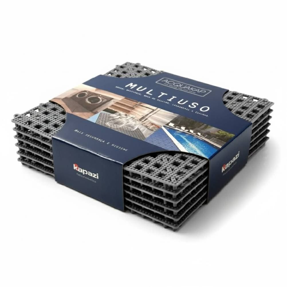 Tapete Modulado Acqua Kap 30X30 cm 6 Peças Havan Casa - Cinza