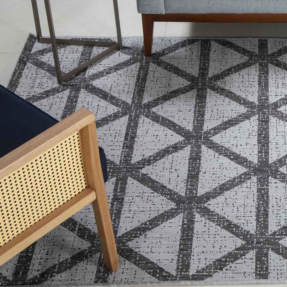 Tapete para Quarto e Sala Amazonas Sisal 2,50X3,00M Havan Casa - Cinza Geométrico B3061 5038