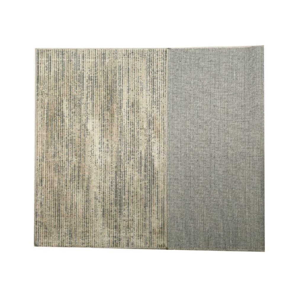 Tapete para Quarto e Sala 60Cm X 1,00M Belga Havan Casa - Listras Cinza e Bege