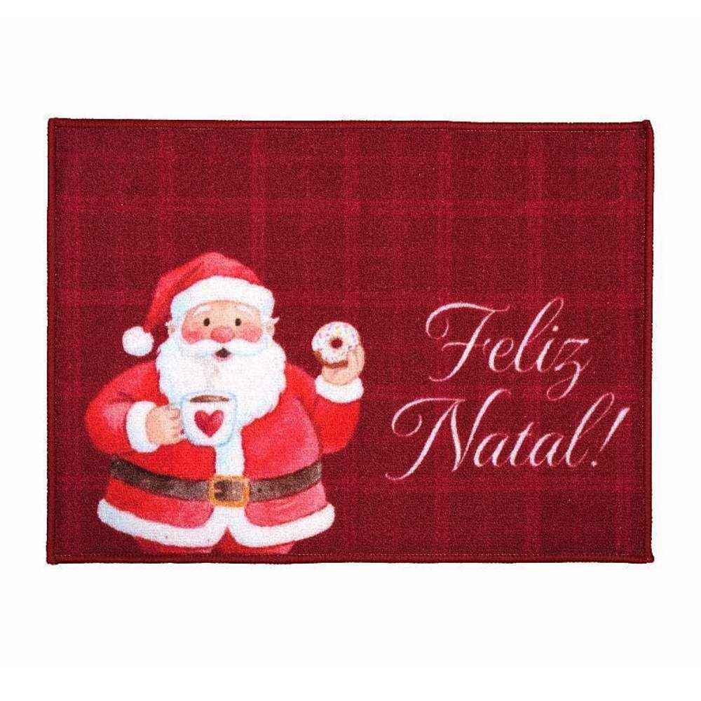 Tapete de Natal Decorativo 50X70 cm Havan Casa - Papai Noel Vermelho
