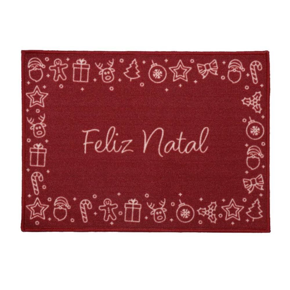 Tapete de Natal Decorativo 50X70 cm Havan Casa - Feliz Natal Vermelho