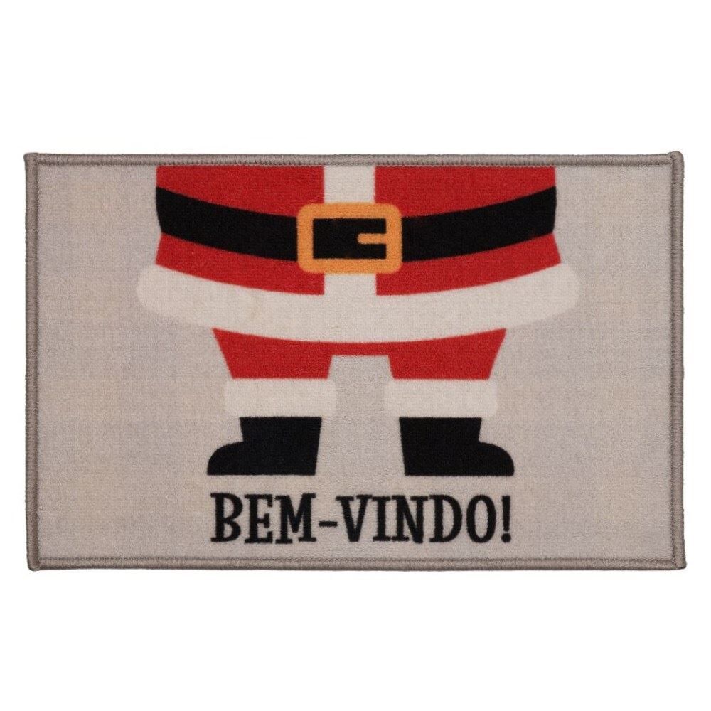 Tapete Decorativo de Natal 40X60cm Havan Casa - Bem-Vindo Cinza
