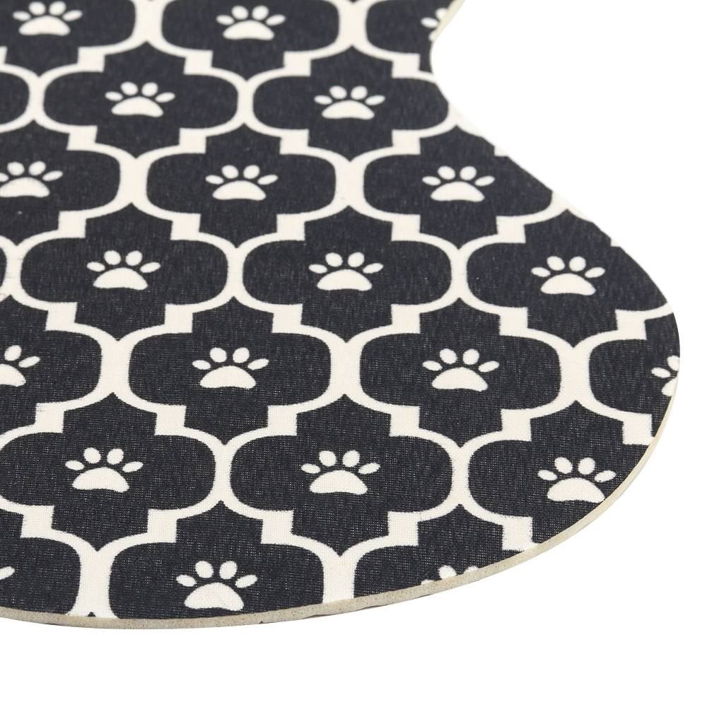 Tapete Para Pet Tecil 38X56cm Osso - Preto Patinhas