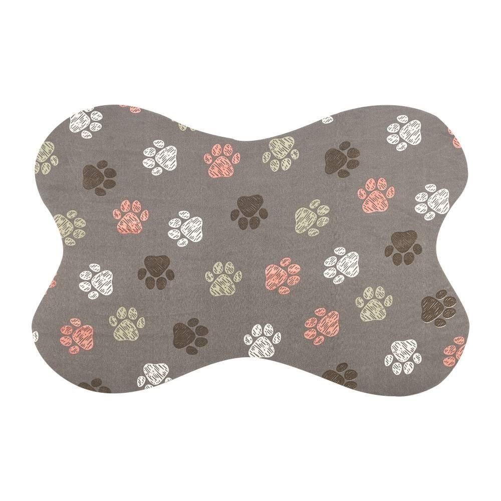 Tapete Para Pet Tecil 38X56cm Osso - Patinhas Cinza