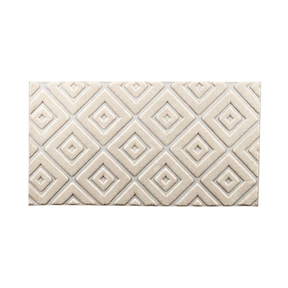 Tapete para Quarto e Sala 80Cm X 1,50M Milano Havan Casa - Marfim Losango