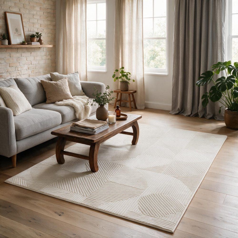 Tapete para Quarto e Sala 1,33 X 2,00 m Lucca Havan Casa - Creme