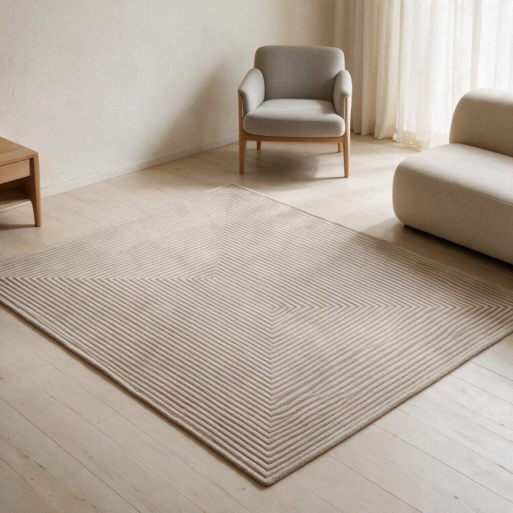 Tapete para Quarto e Sala Lugano 2,00 X 2,50M Havan Casa - Bege Listras