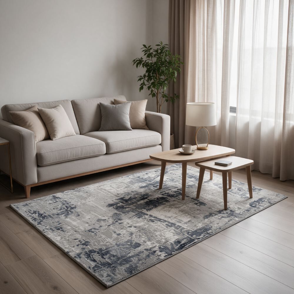 Tapete para Quarto Ou Sala 1,40 X 2,00M Ibiza Havan Casa - Cinza Azul