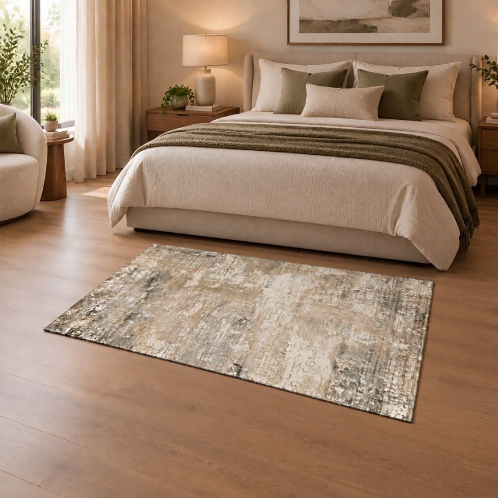 Tapete para Quarto Ou Sala 1,40 X 2,00M Ibiza Havan Casa - Creme Cinza
