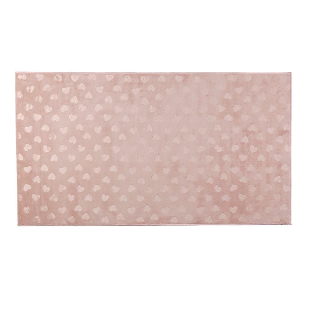 Tapete Passadeira 80Cm X 1,50M Luna Havan Casa - Rosa Coração