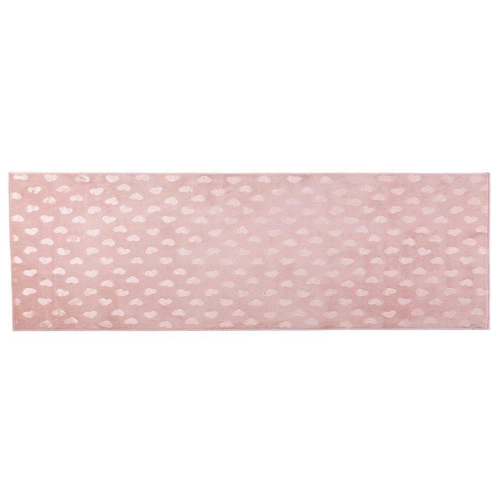 Tapete Passadeira 80Cm X 1,50M Luna Havan Casa - Rosa Coração