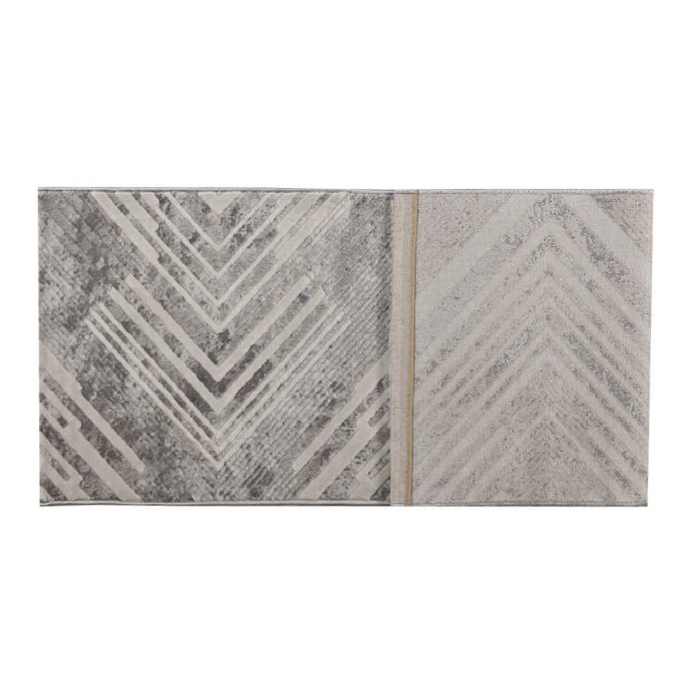 Tapete Para Quarto E Sala 80X150 Cm Platinium Havan Casa - Cinza Com Bege