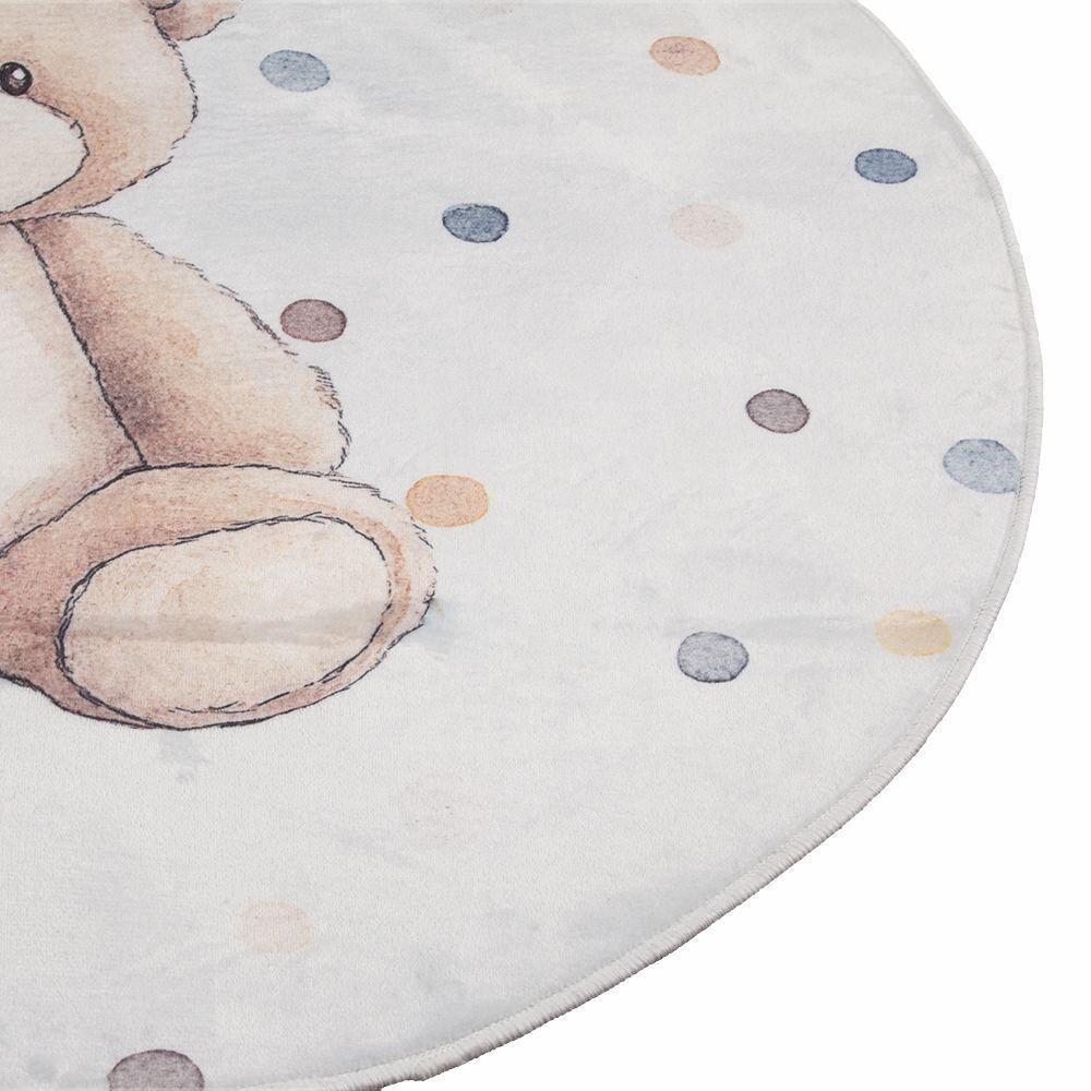 Tapete Infantil Redondo Soft 1,00M Havan Casa - Bege Urso