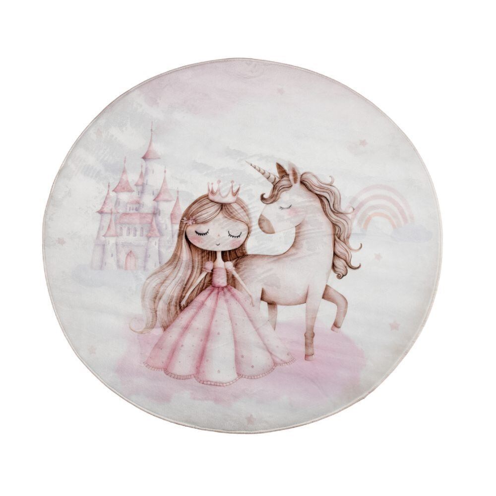 Tapete Infantil Redondo Soft 1,00M Havan Casa - Rosa Princesa