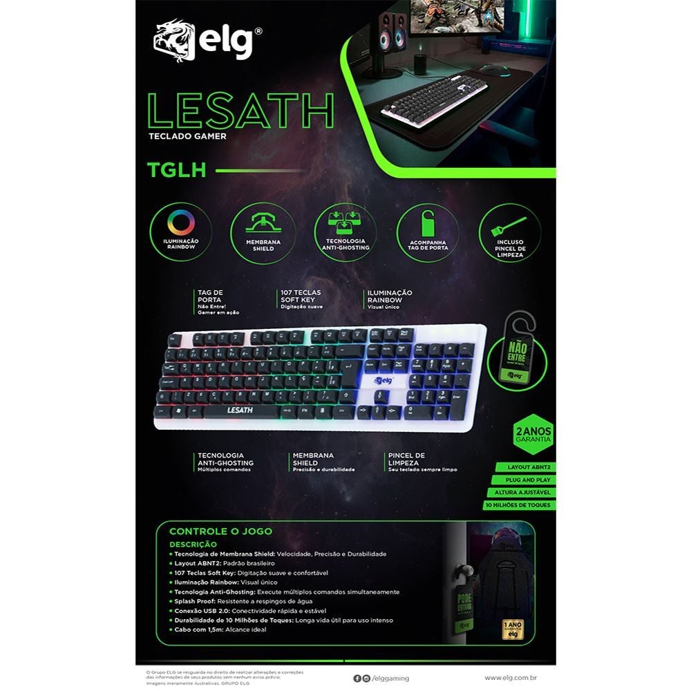 Teclado Gamer Elg Lesath Com Membrana