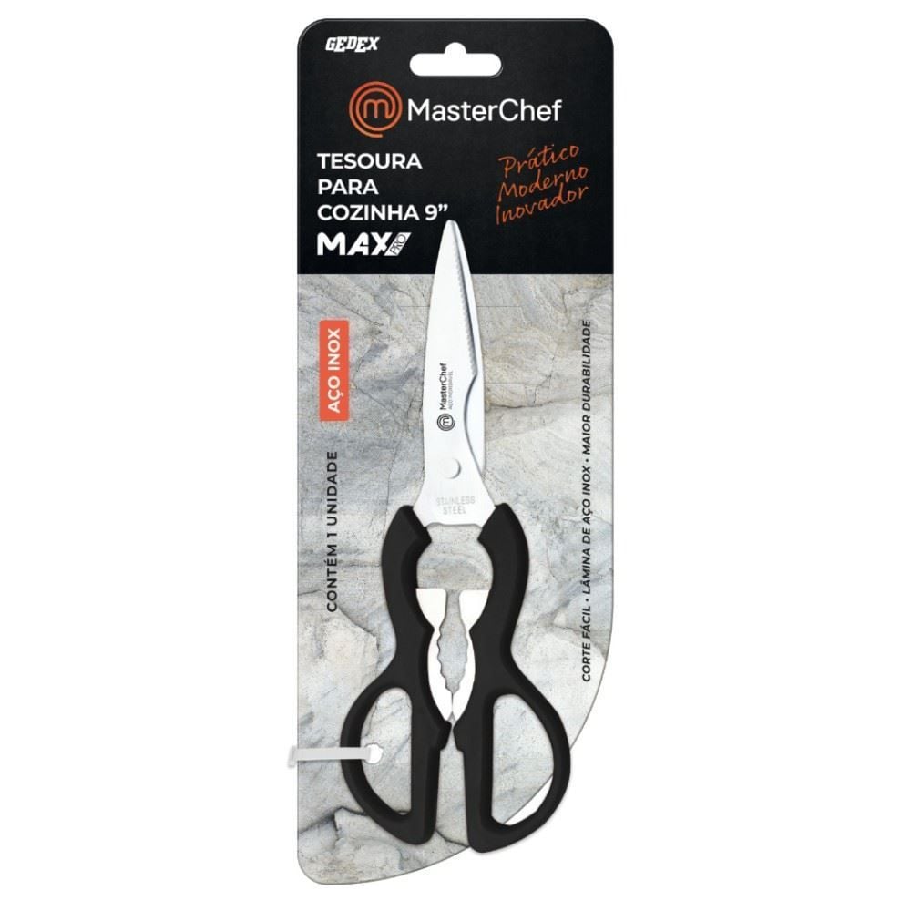Tesoura para Cozinha 9" Masterchef Gedex - Preto