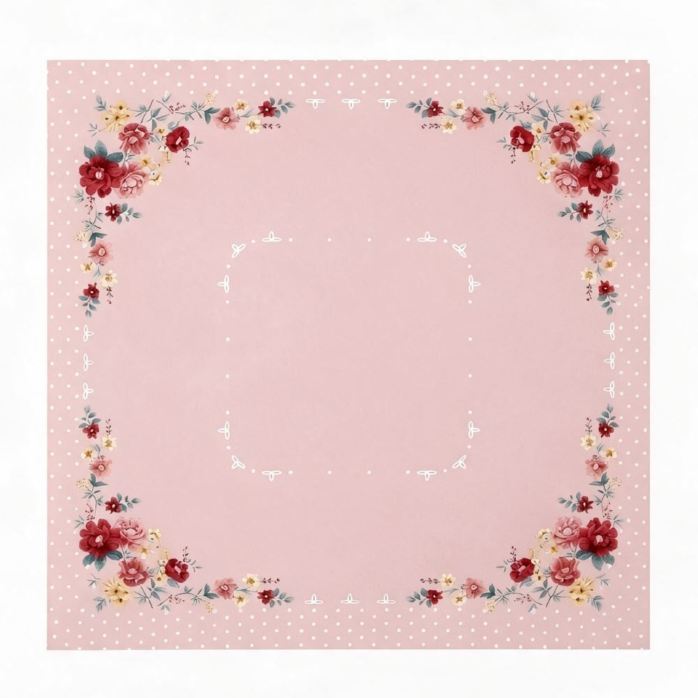 Toalha Centro de Mesa 78X78cm Clean Döhler - Flores Vintage