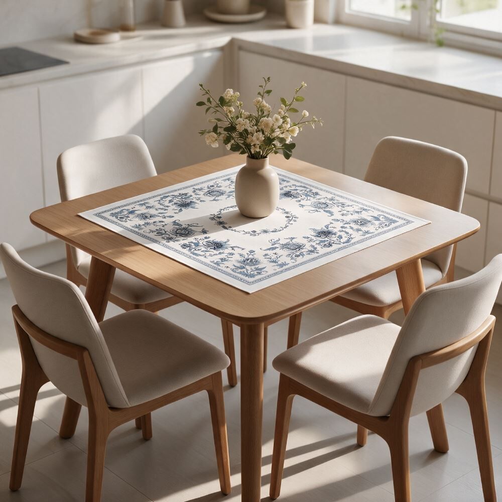 Toalha Centro de Mesa 78X78cm Clean Döhler - Chintz Azul Novo