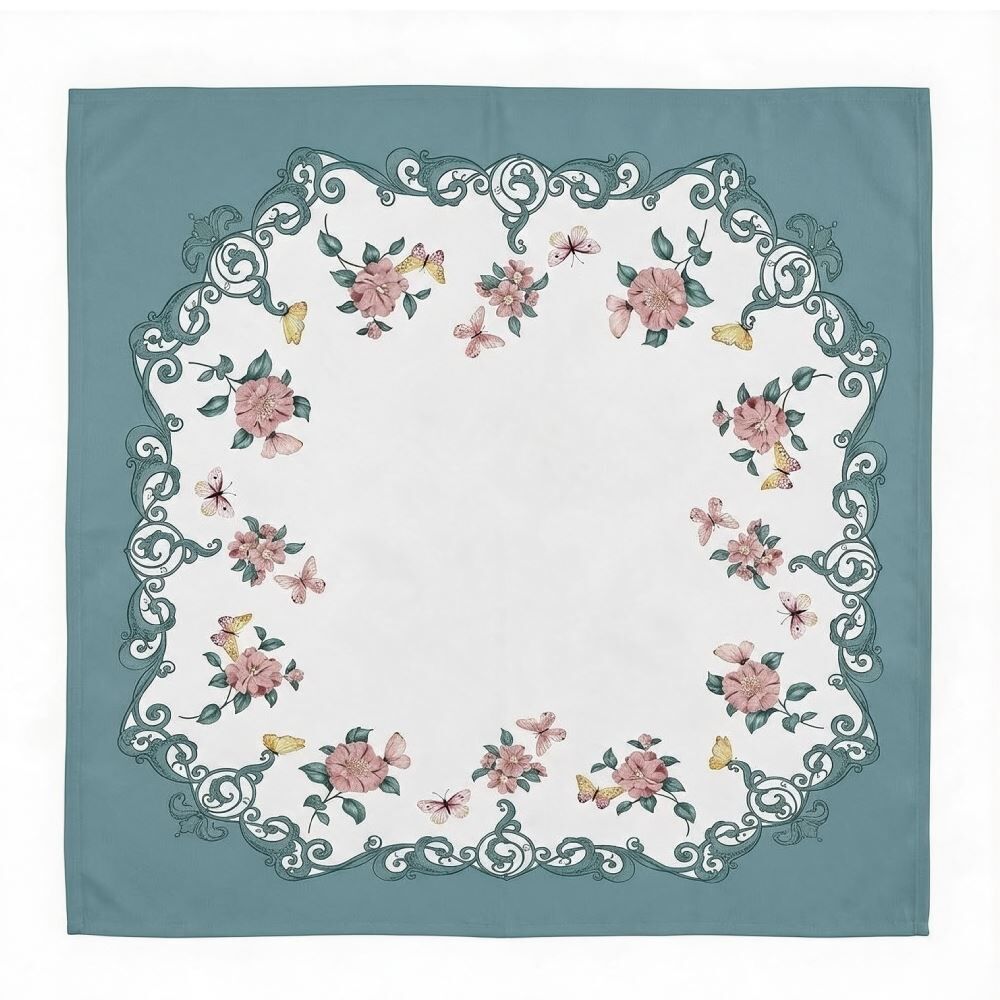 Toalha Centro de Mesa 78X78cm Clean Döhler - Borboletas