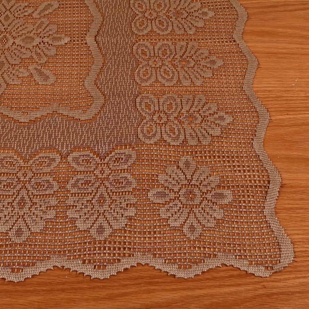 Toalha Centro de Mesa Quadrada 75Cm X 75Cm Arabesco Havan - Taupe