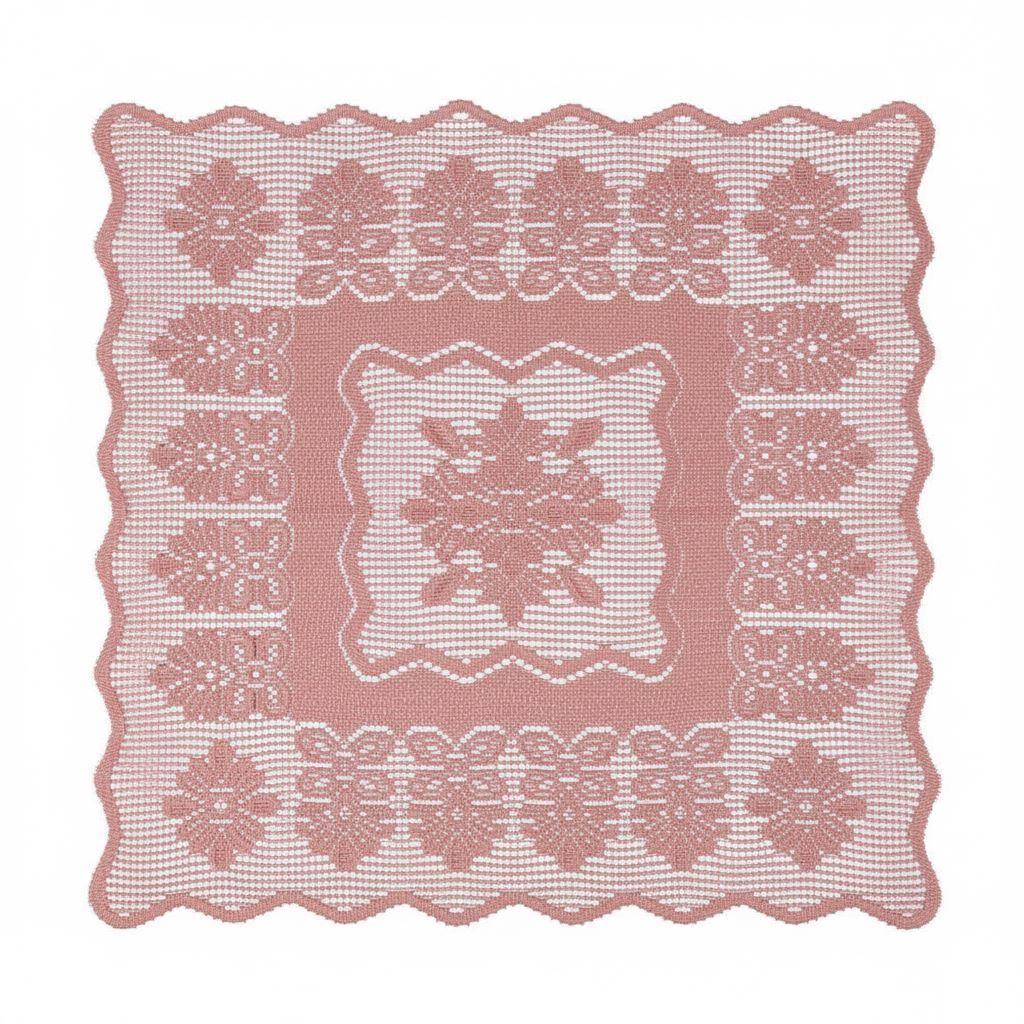 Toalha Centro de Mesa Quadrada 75Cm X 75Cm Arabesco Havan - Rose