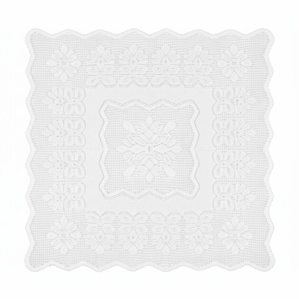 Toalha Centro de Mesa Quadrada 75Cm X 75Cm Arabesco Havan - Branco