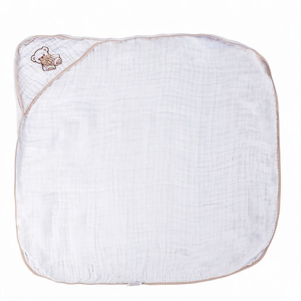 Toalha de Banho Bebê com Capuz de Canto Soft 80X80cm Havan Baby - Urso Bege