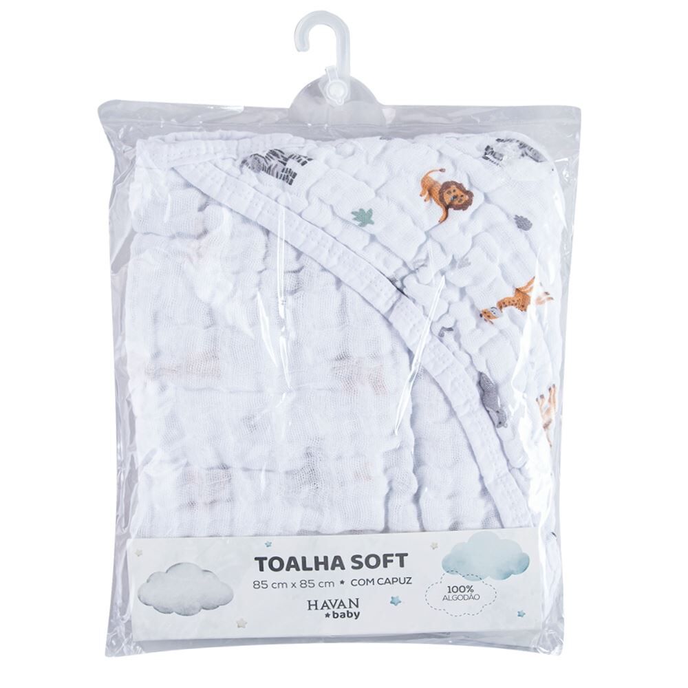 Toalha de Banho com Capuz Bebê Soft Havan Baby - Selva